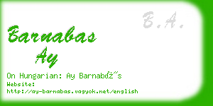 barnabas ay business card